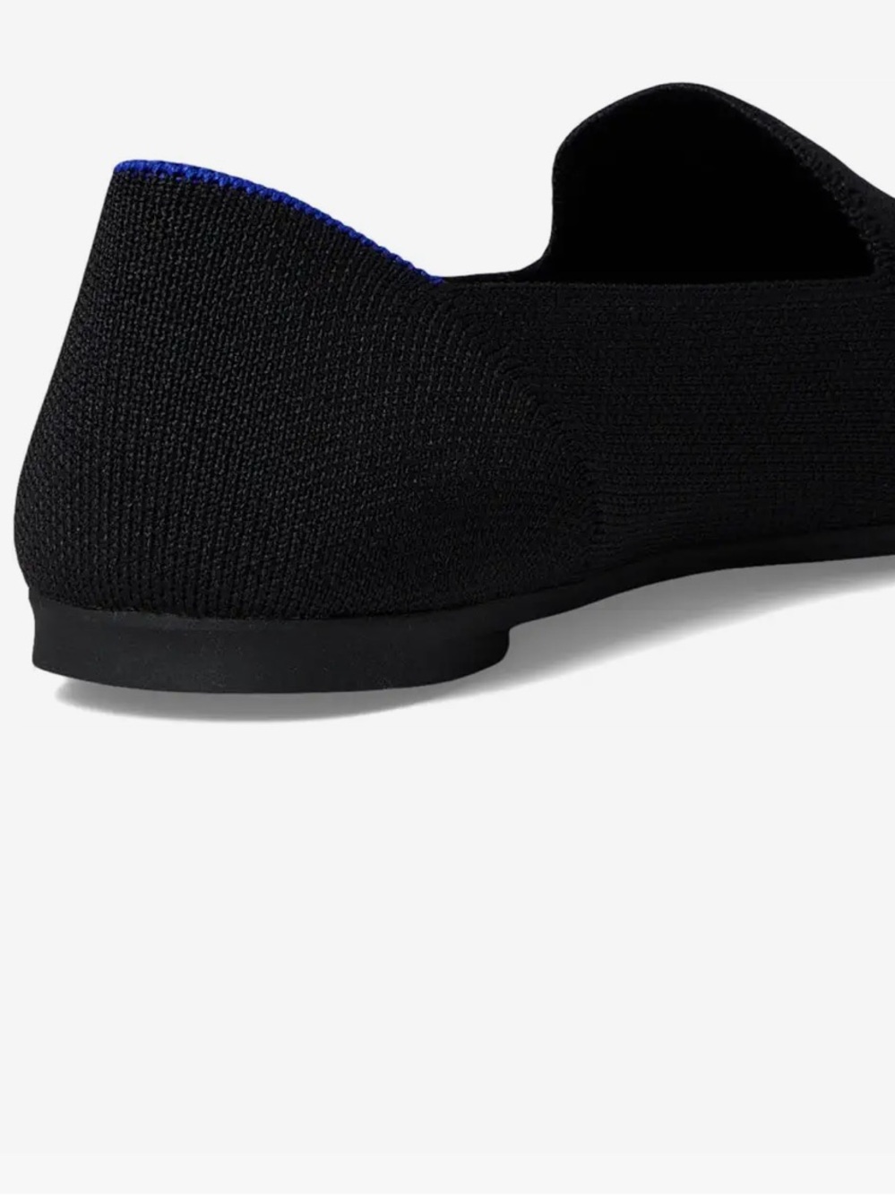Rothy's The Almond Black Slip-On Loafers with Blue Trim - Picture 5 of 14